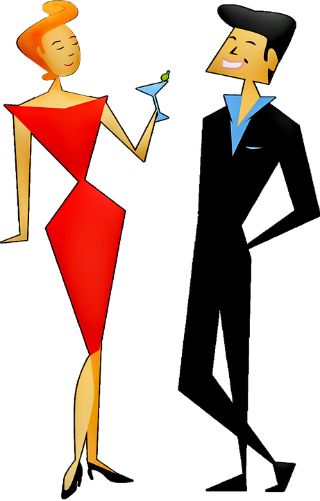 Man And Woman, Party, Retro Man, Retro Woman (461x720), Png Download