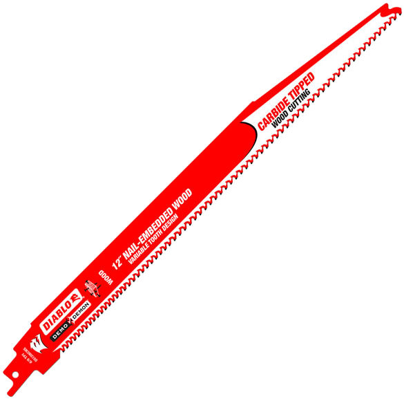 Freud Diablo 12" Demo Demon Carbide Tipped Recip Blade - Diablo Sawzall Blades (600x600), Png Download