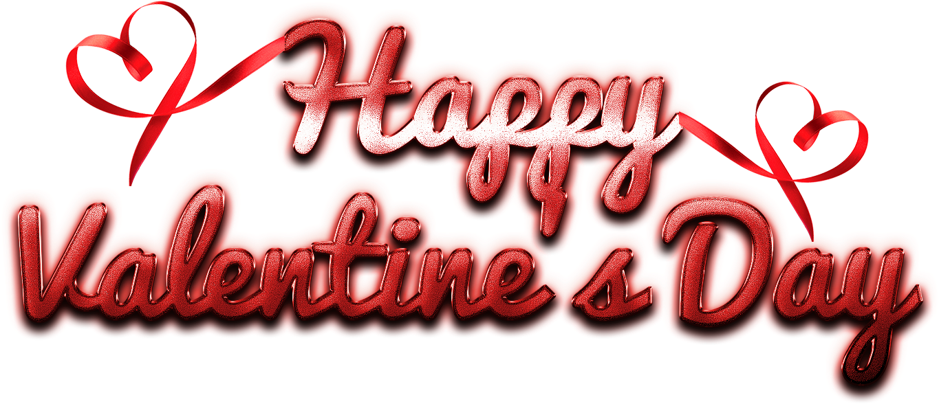 Happy Valentines Day Png Clipart - Red Ribbon Heart (1653x610), Png Download