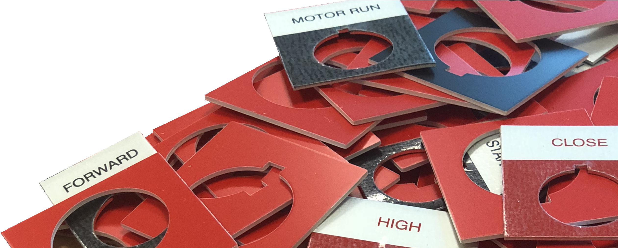 Ready To Use Pushbutton Nameplates (3072x1014), Png Download