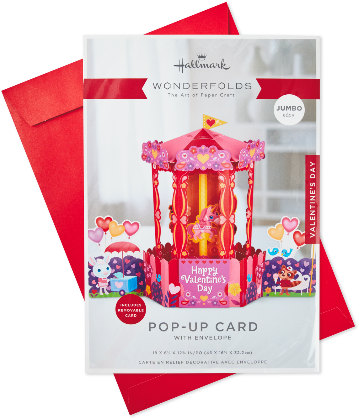 Carousel Jumbo Pop Up Valentine's Day Card, - Greeting Card (1470x1470), Png Download