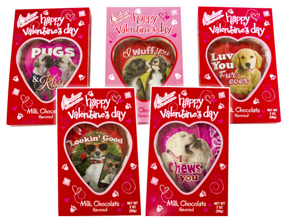 Puppy Love Heartfeaturing A Variety Of Cute Puppy Images, - Palmers Happy Valentine's Milk Chocolate Flavored Hearts, (680x488), Png Download