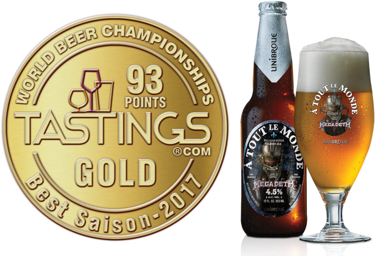 Megadeth À Tout Le Monde Beer 750ml - Megadeth Unibroue À Tout Le Monde Beer Glass 2 Pack (800x523), Png Download