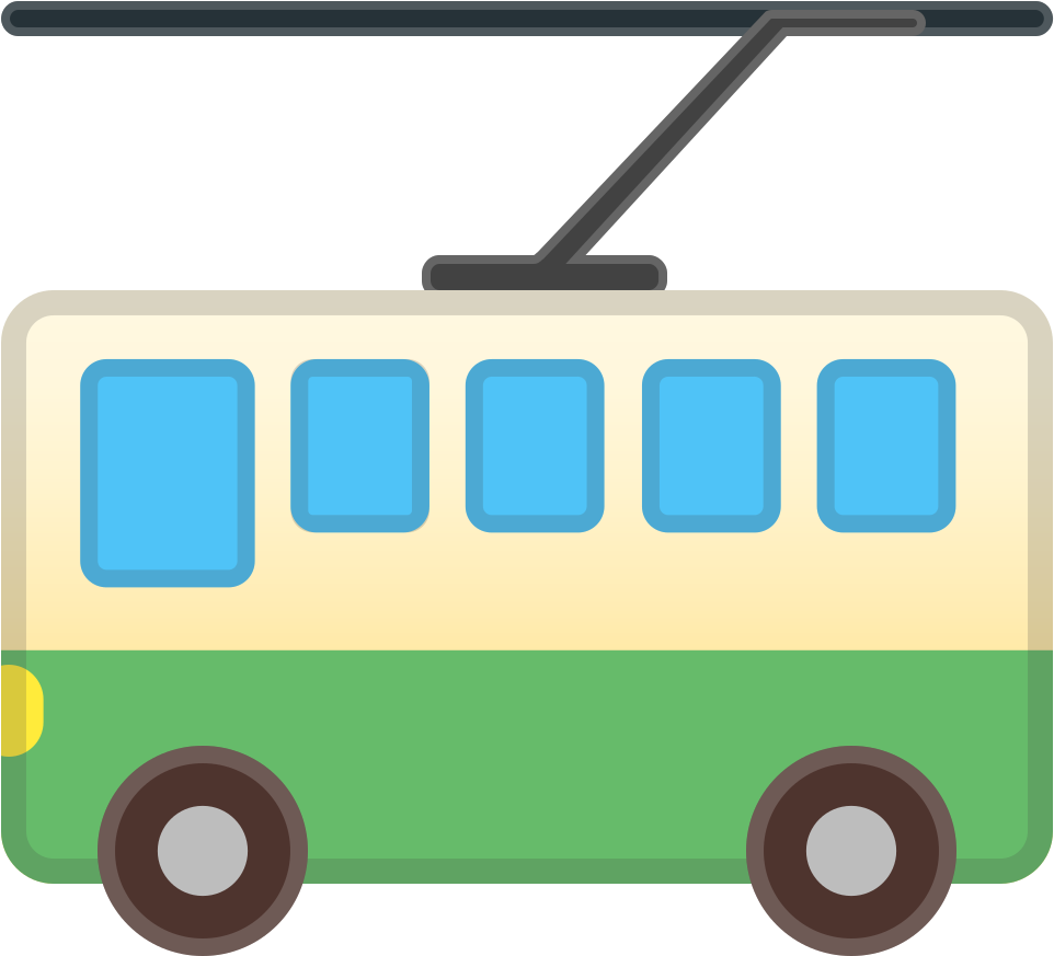 Download Svg Download Png - Trolleybus Emoji (1024x1024), Png Download
