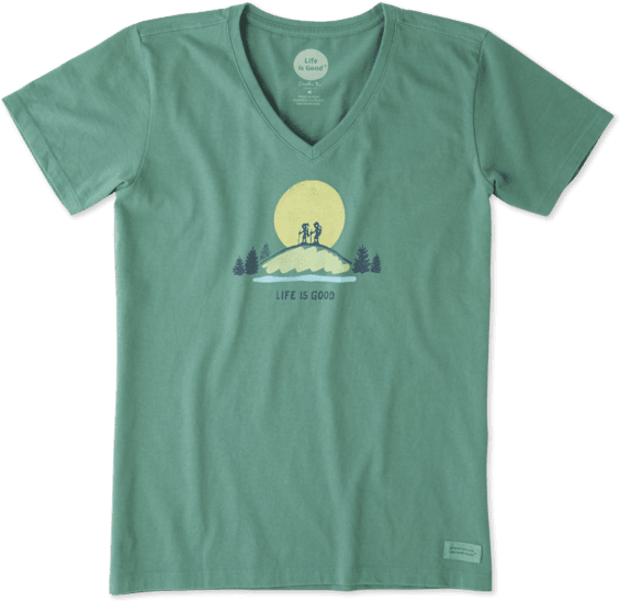 Shop Women's Vista Hike Crusher Vee's At The Official - Life Is Good Women's Vista Hike Crusher Vee (570x570), Png Download