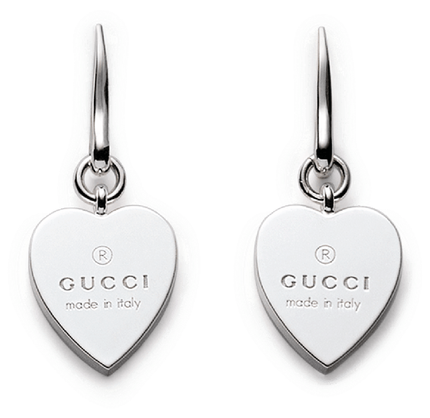 Gucci Jewellery - Gucci Heart Drop Earrings (1800x1800), Png Download