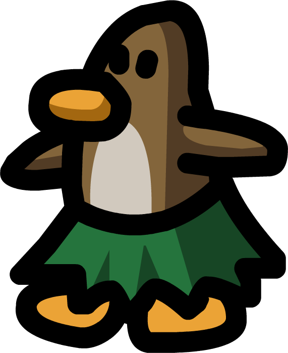 Music Jam 2014 Bridge Hula Penguin Doll (571x699), Png Download