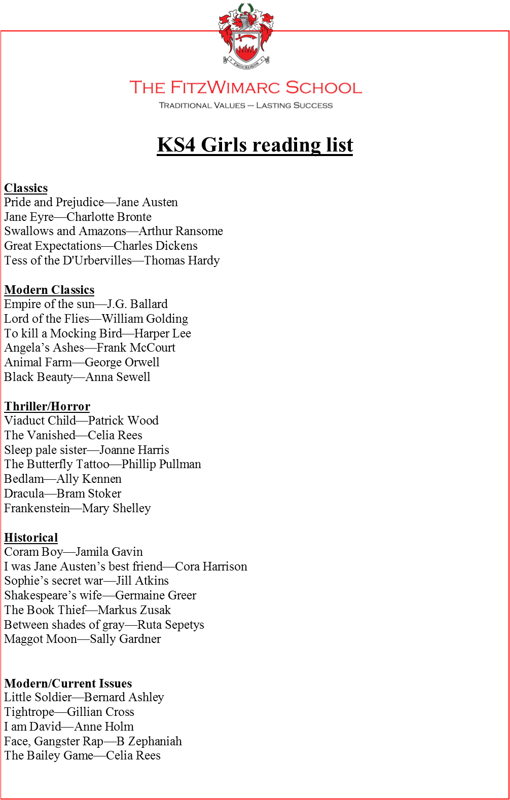 Ks4 Girls Reading 0 - Ks 4 Reading List (1006x1579), Png Download