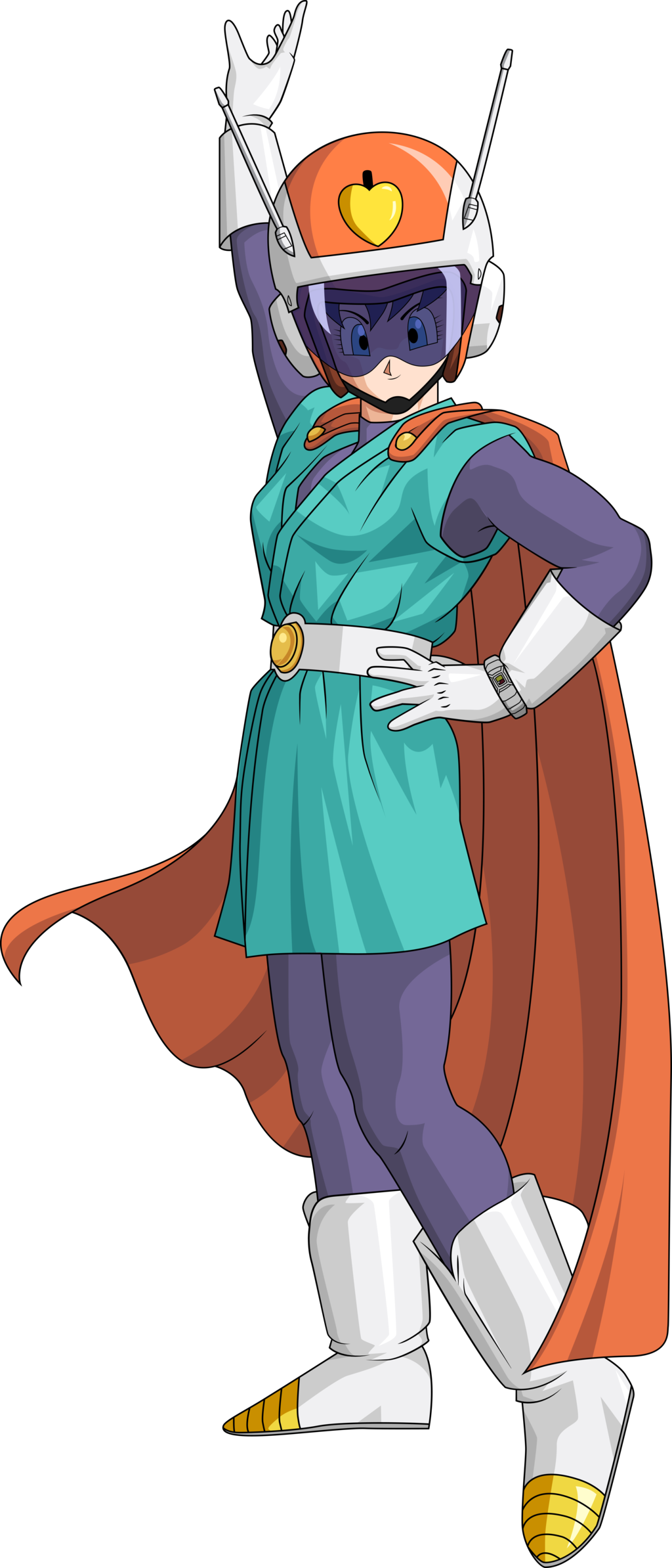 Videl Gran Saiyaman - Videl Great Saiyaman 2 (1024x2387), Png Download
