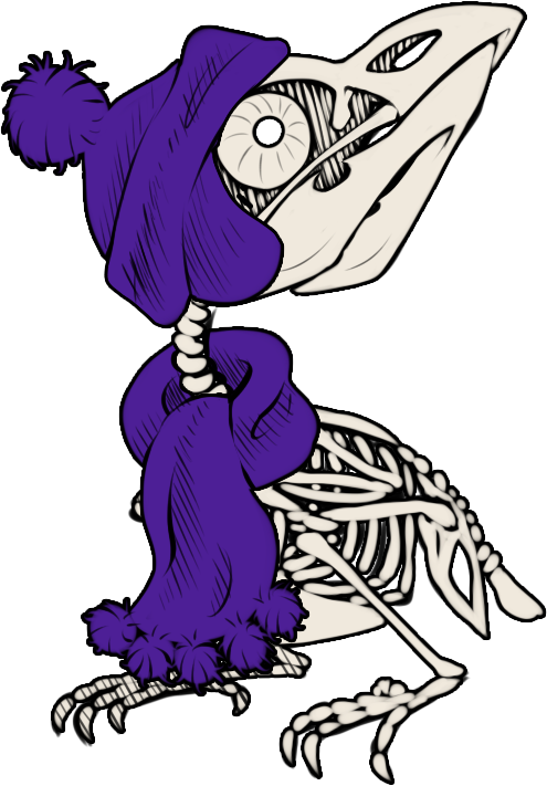Birdskull-winter - Cartoon (495x711), Png Download