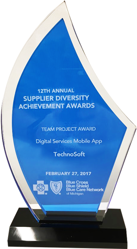 Blue Cross Blue Shield Of Michigan Recognizes Technosoft - Technosoft (482x828), Png Download