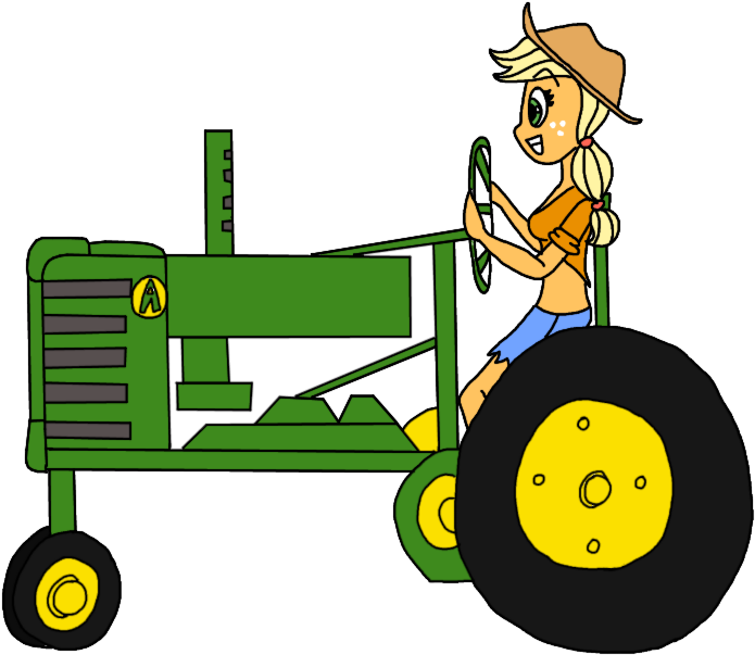 Picture Transparent Stock Aj Driving A By Lorettafox - Cartoon Girl On Tractor (827x663), Png Download
