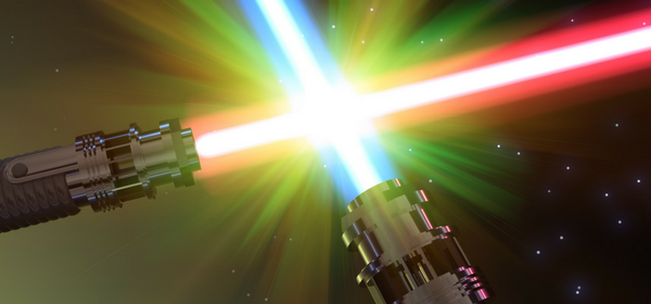 Light Sabers Clash - Adult Coloring Book: Star Wars: (booklet) (600x280), Png Download