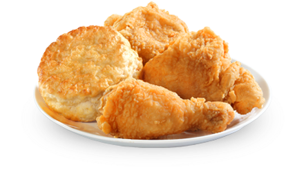 3 Piece Chicken And A Biscuit (460x400), Png Download
