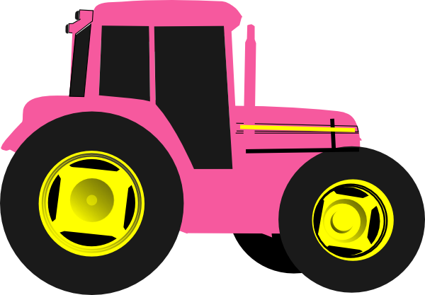 John Deere Clipart Word - Pink Tractor Clipart (600x417), Png Download