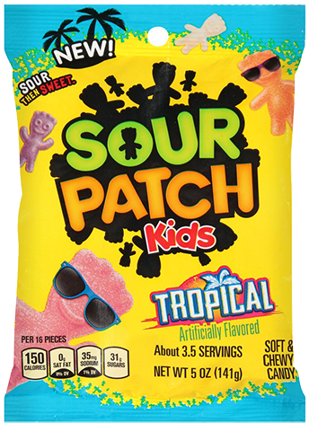 Sour Patch Kids Tropical Soft & Chewy Candy - Sour Patch Tropical Flavors (500x500), Png Download