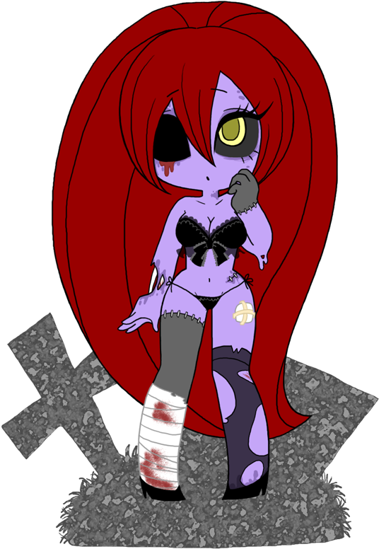 Zombie Girl By Isuzu9 On Deviantart - Cute Zombie Girl Drawing (630x835), Png Download
