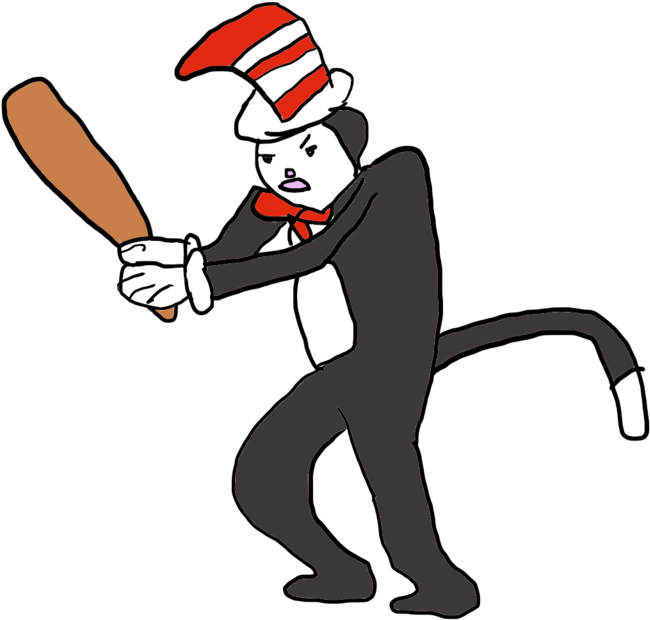 Cat In The Hat Bat Png Banner Free - The Cat In The Hat (1024x768), Png Download