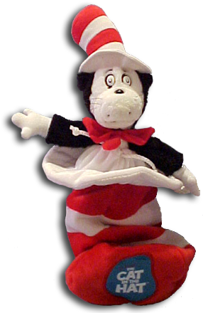 Talking Cat In The Hat In Drawstring Bag Plush - Cat In The Hat Book And Plush (295x441), Png Download