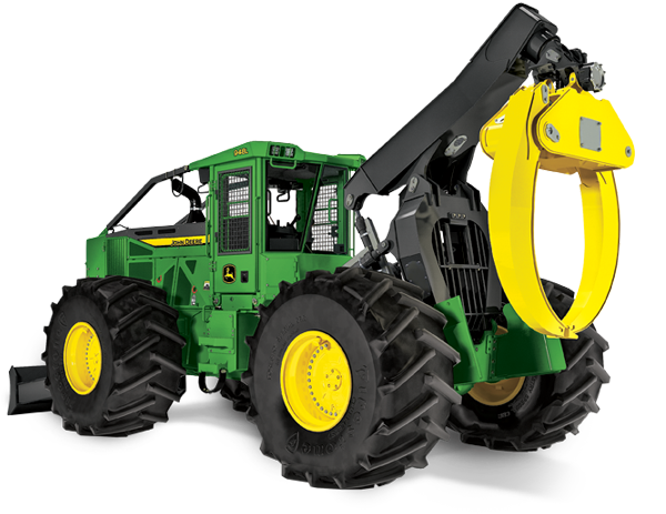 Front View Of The 948l Grapple Skidder Coming Up Over - 948l John Deere Skidder (642x462), Png Download