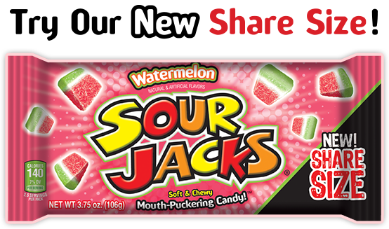 Sour Jacks Candy, Watermelon - 5 Oz (554x327), Png Download