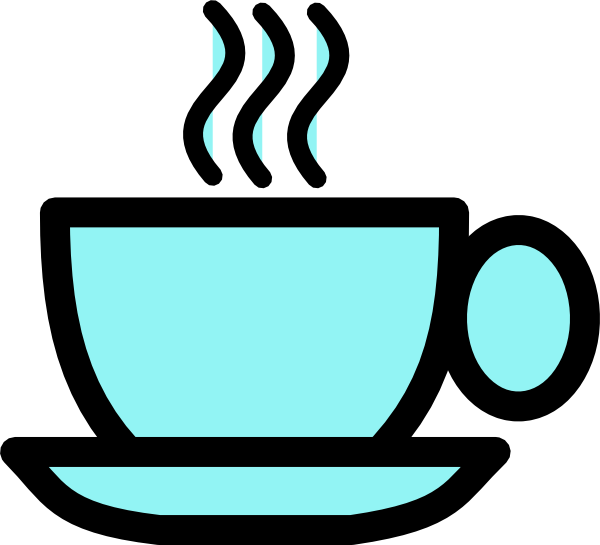 Blue Tea Cup Svg Clip Arts 600 X 545 Px (600x545), Png Download