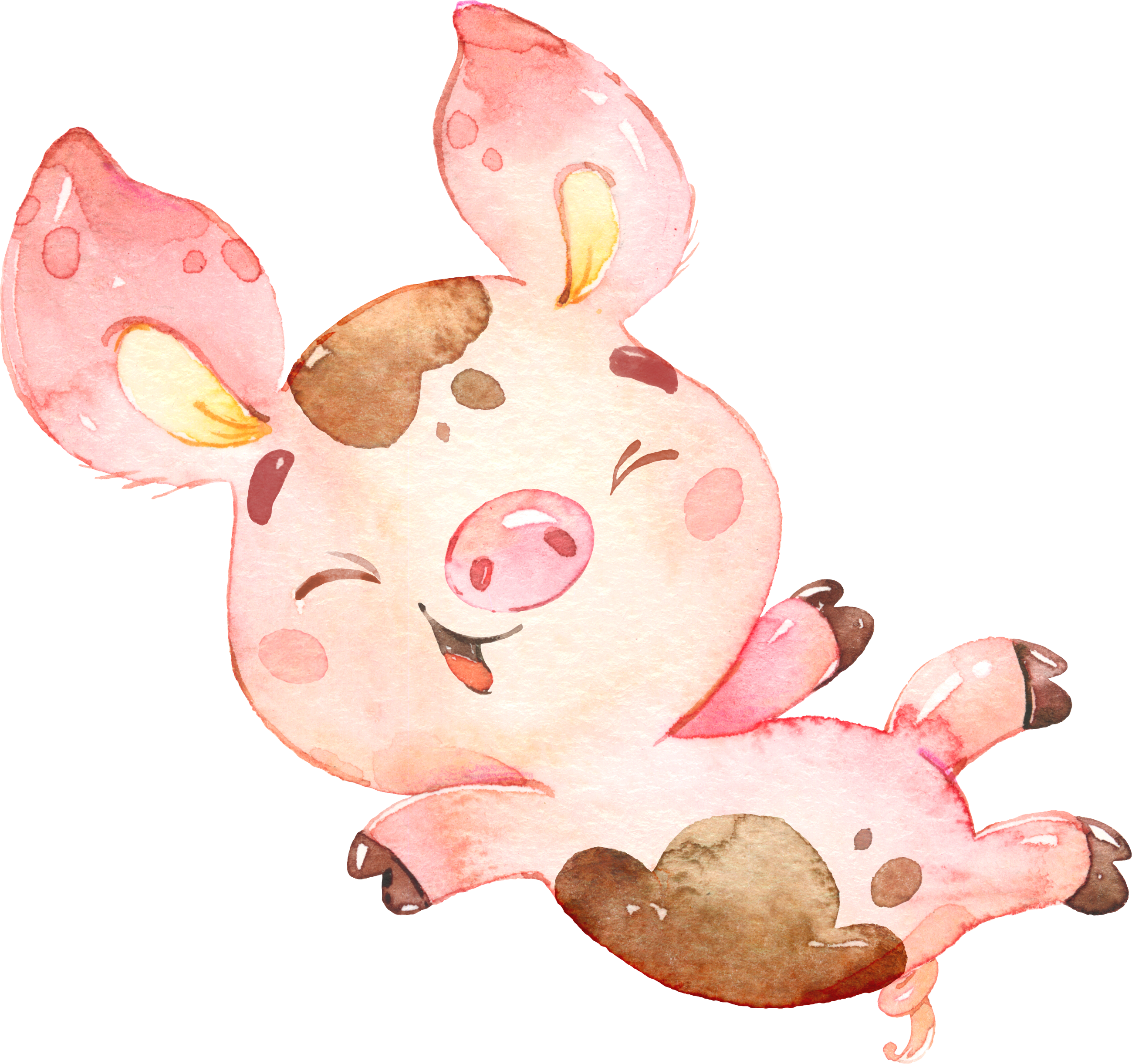 Pig Illustration, Pig Drawing, Pig Art, Pigs, Watercolor - Drawing (2599x2444), Png Download