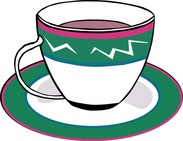 Vector Clip Art Panda Free Images Info - Tea Cup Black And White (600x462), Png Download