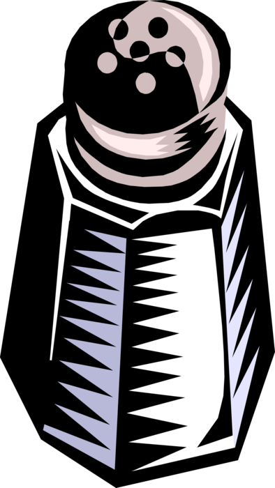 Vector Illustration Of Salt Shaker Condiment Dispenser - Pepper Shaker Clip Art (394x700), Png Download