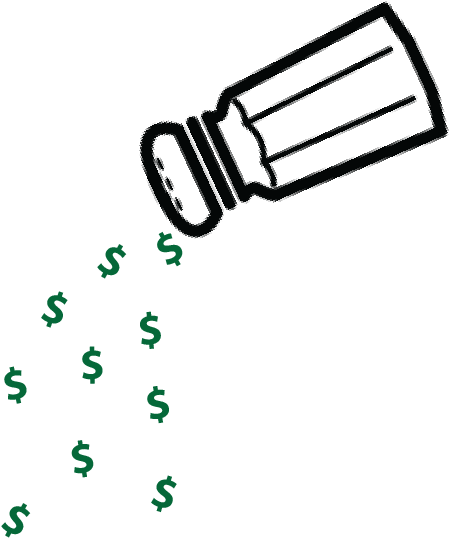 Money Salt Shaker - Complex Community Federal Credit Union (531x594), Png Download