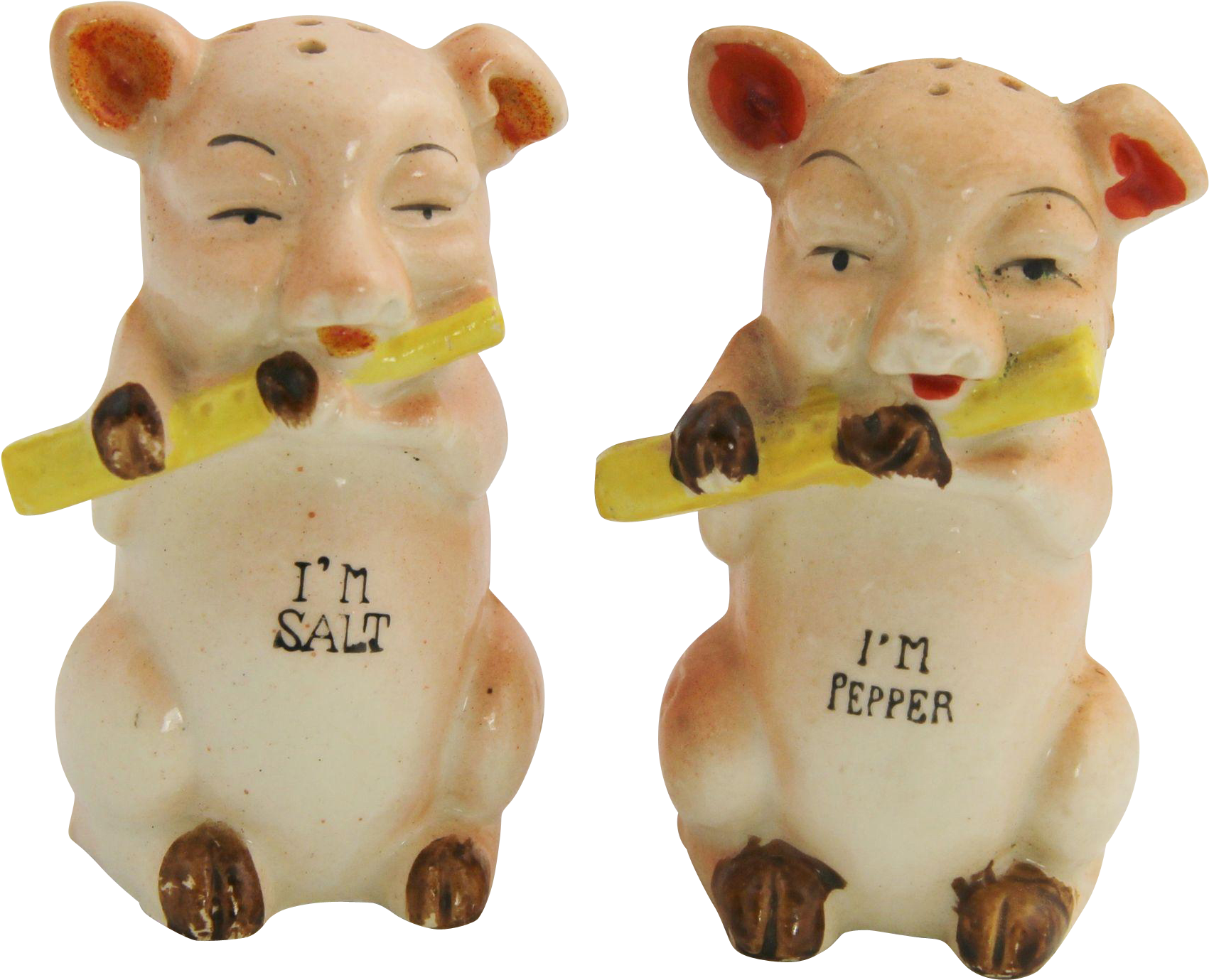 40s 50s Japan I'm Salt I'm Pepper Pig Shakers - Figurine (1700x1700), Png Download