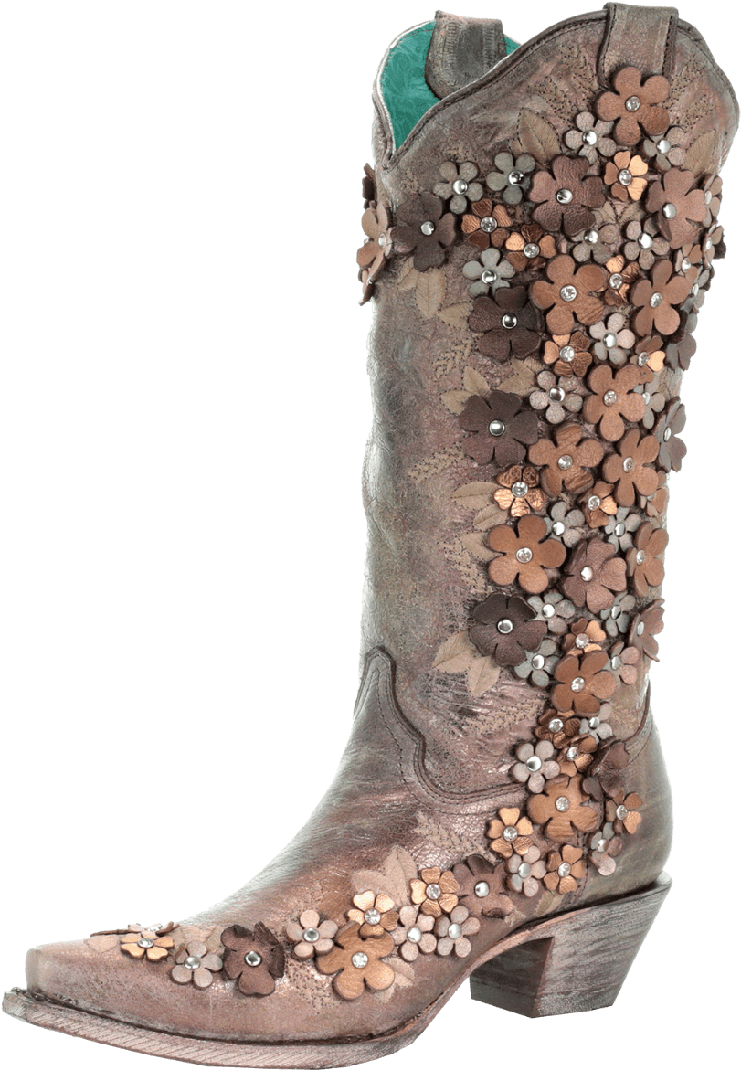 Cowboy Boots And Flowers Png Clip Library Download - Corral Boots With Flowers (824x1200), Png Download