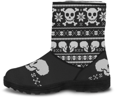 Skull Obsession Couple Skulls Faux Fur Boots - Sock (400x400), Png Download