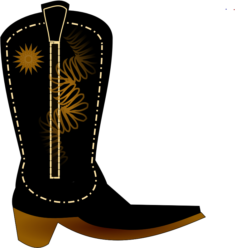 Clipart - Black Santiag - Cowboy Boot Clipart Png (800x800), Png Download