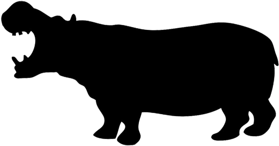 Silhouette Of Hippo - Hippo Silhouette Png (1004x538), Png Download