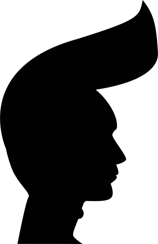 Punk Man Head Silhouette - Silhouette (636x980), Png Download