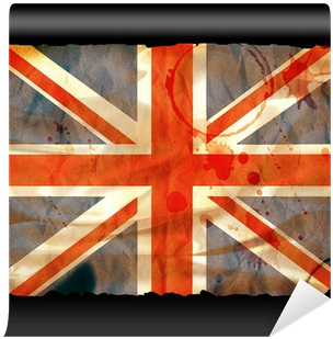 Old Burned Paper Union Jack - Wavy (silky) Union Jack - Di Note Cards (pk Of 20) (400x400), Png Download
