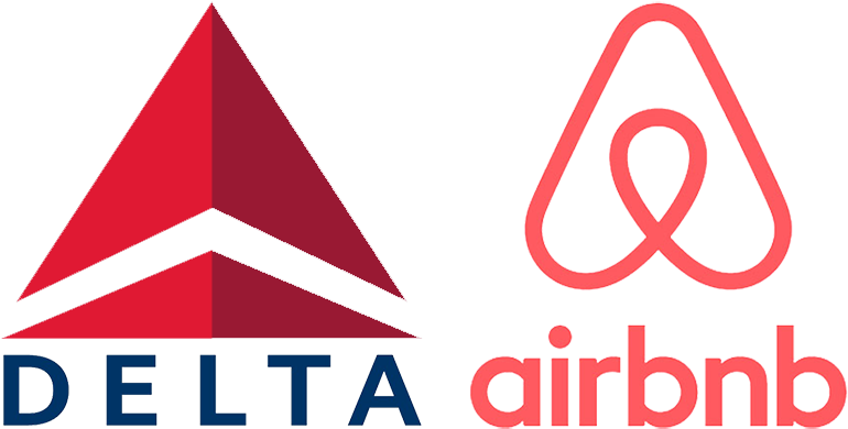 Delta Airbnb Partnership Logos - Airbnb Partnering With Delta (800x432), Png Download