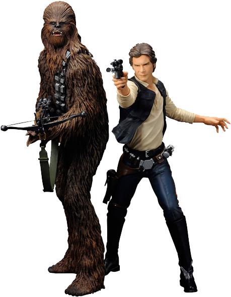 Clip Art Library Star Wars Artfx Statue Pack Hero Stash - Kotobukiya Star Wars Han Solo • Chewbacca Artfx+ Statue (600x600), Png Download