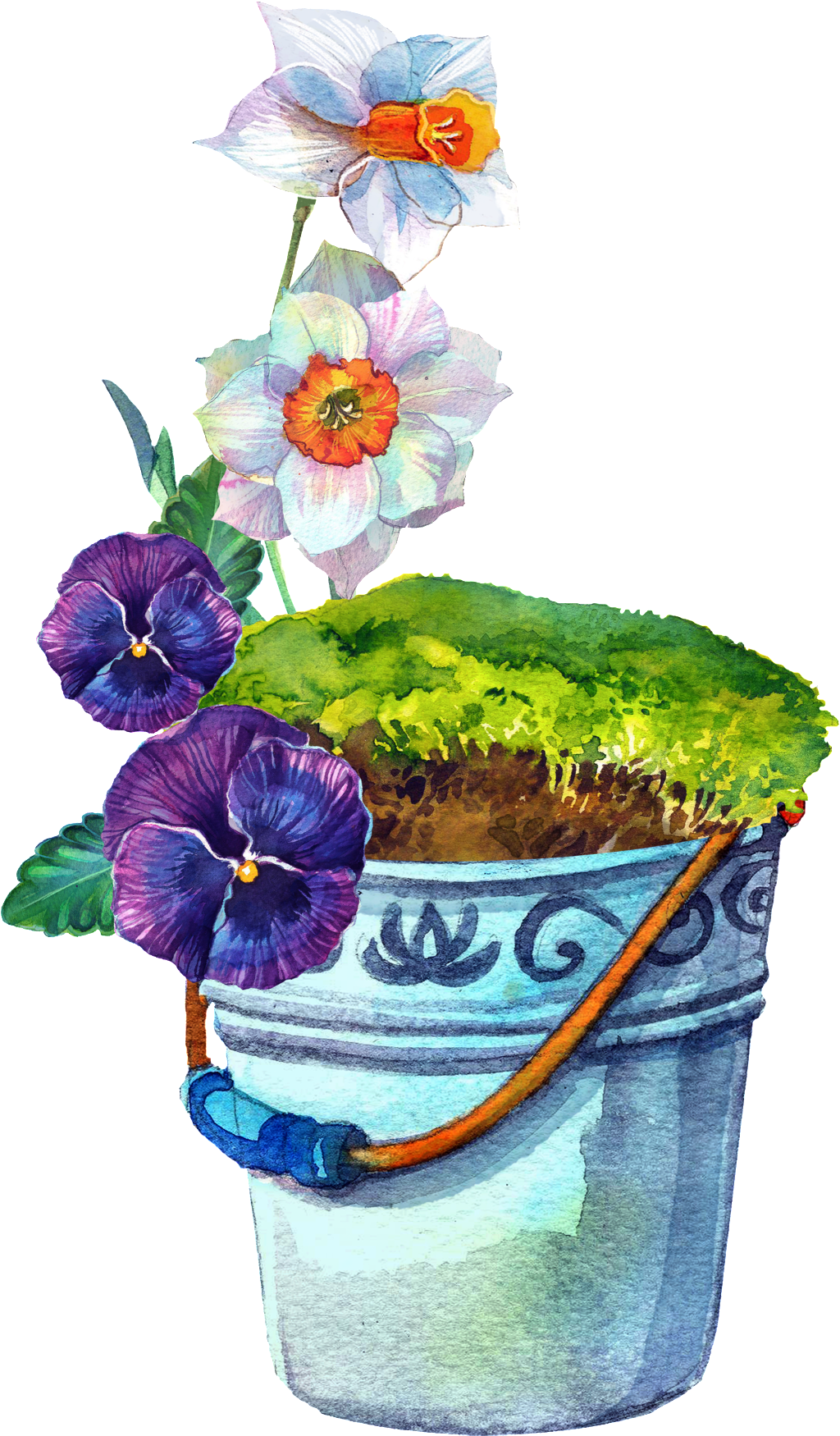 Creative Flower Pot Planting Transparent Decorative - Portable Network Graphics (1024x1750), Png Download