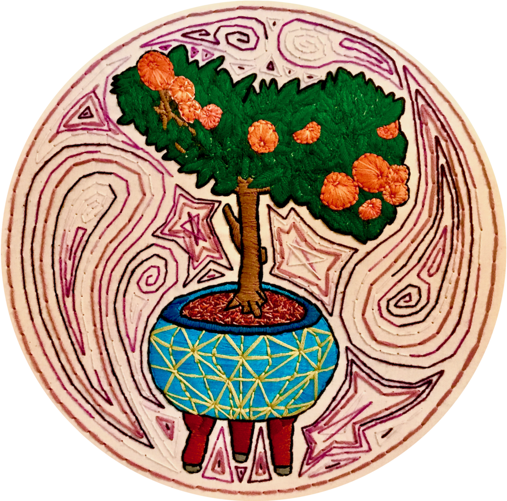 Orange Tree 1 - Circle (1000x980), Png Download