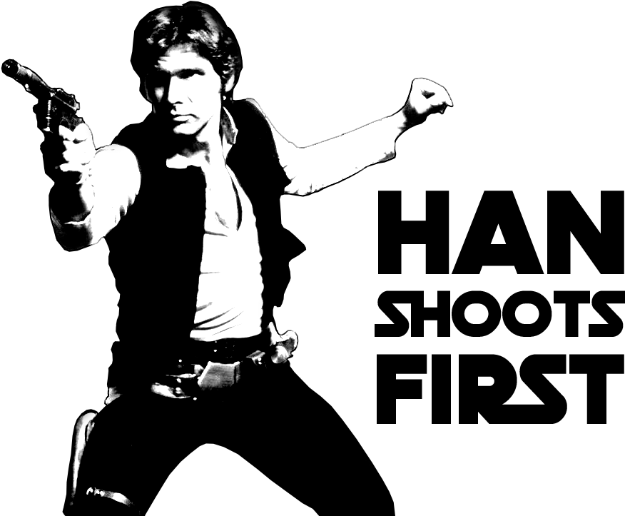 Han Shoots First - Star Wars Valentines Han Solo (1020x768), Png Download