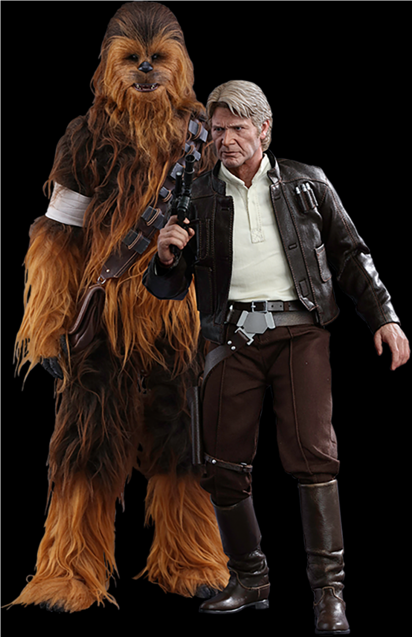 Han Solo & Chewbacca Figure Set - Hot Toys Han Solo & Chewbacca (mms376) (1280x1280), Png Download