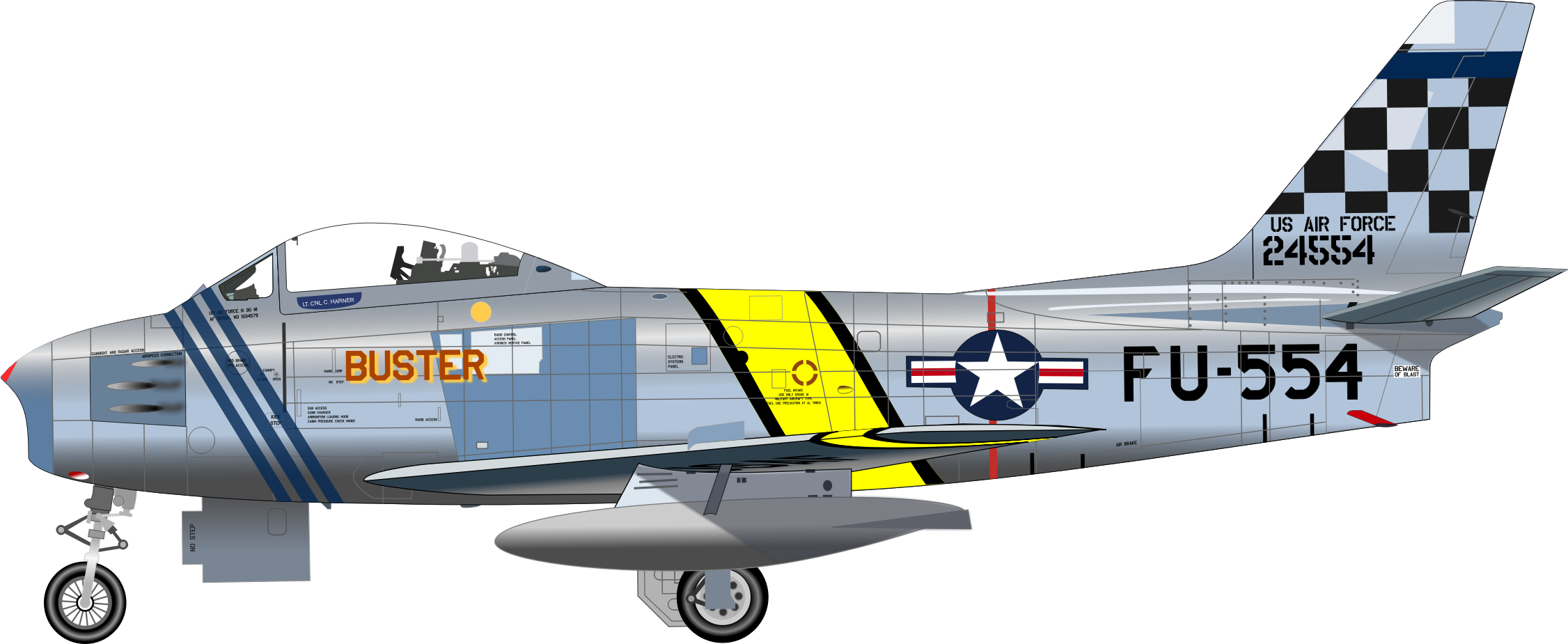 This Free Icons Png Design Of F-86f Fighter (2252x925), Png Download