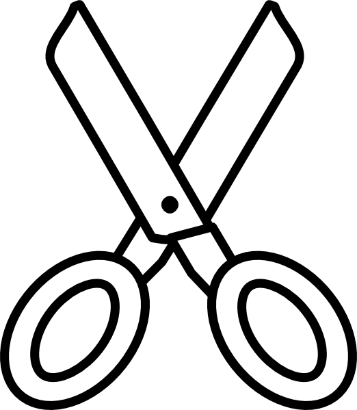 Pair Clipart Gunting - Scissors Clipart Black And White (522x599), Png Download