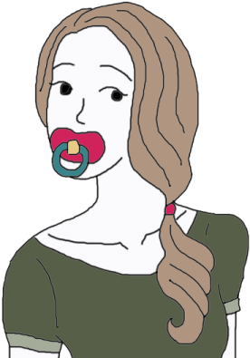 Pacifier - Adult Sucking On Pacifier (450x450), Png Download