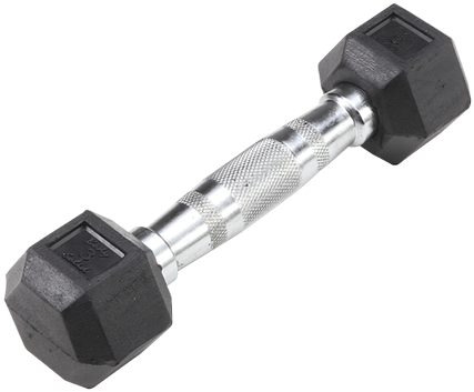 Body-solid Rubber Coated Hex Dumbbells - Body Solid Rubber Coated Hex Dumbbells (480x480), Png Download