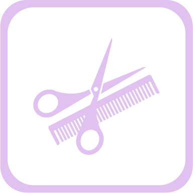 Salon - Transparent Shears And Comb (385x385), Png Download