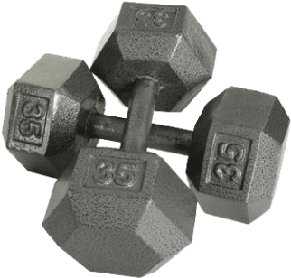 Usa Cast Iron Dumbbells - Usa Sports Cast Iron Hexagonal Dumbbell - 50 Lb (371x325), Png Download