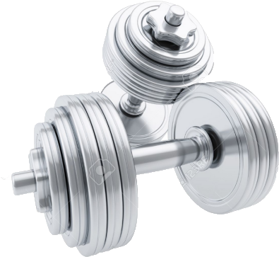 Massages & Physioterapy - Silver Dumbbells (447x441), Png Download